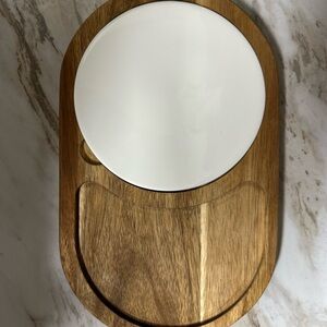 Twine Living Co. Gourmet Wood & Ceramic Cheese Board Set